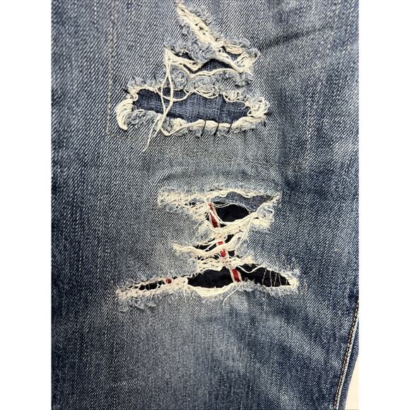 Polo Ralph Lauren Jeans Mens Size 32x32 Distressed Classic Fit Bandana Patchwork - Picture 2 of 14